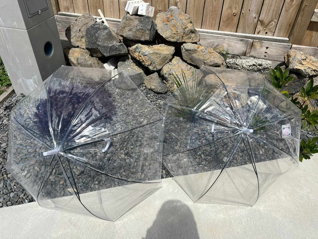 Transparent umbrellas to hire Bling Decorations