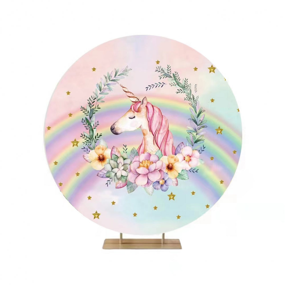 ROUND UNICORN BACKDROP Bling Decorations