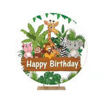 Load image into Gallery viewer, HAPPY BIRTHDAY JUNGLE BACKDROP Bling Decorations