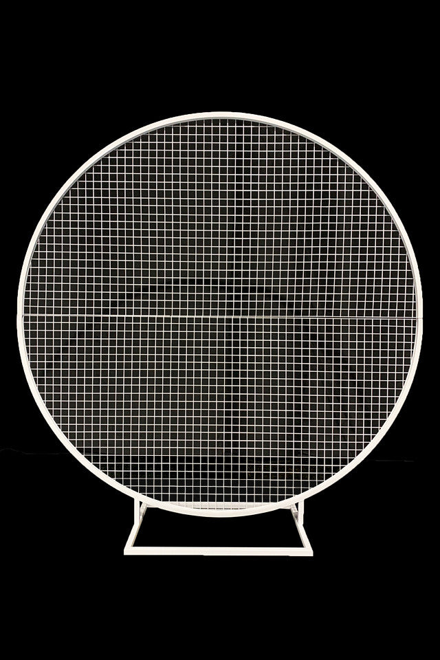 White mesh round frame.